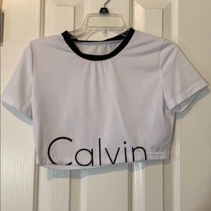 Calvin crop top tee